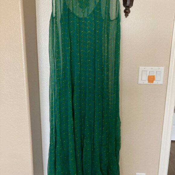 Green chiffon sleeveless maxi. - Picture 5 of 6